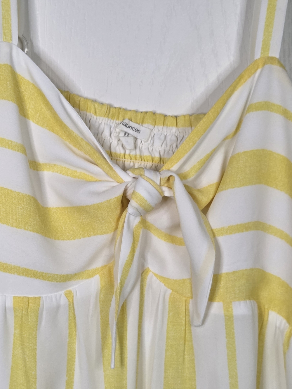 Maurices Summer Sundress - Yellow and White Striped Tie Front Size Medium - Picture 5 of 10